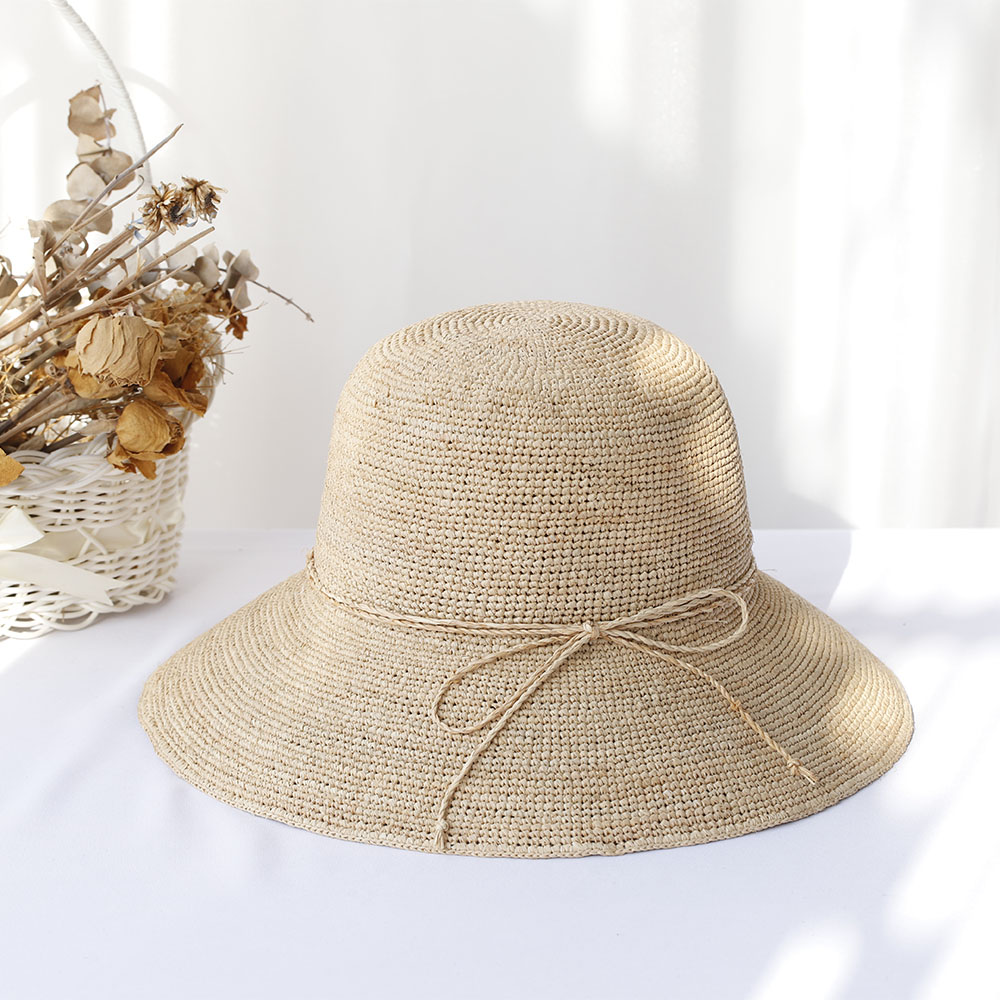 Bucket Hat Straw - Kapelusz słomkowy z rafii dla kobiet,