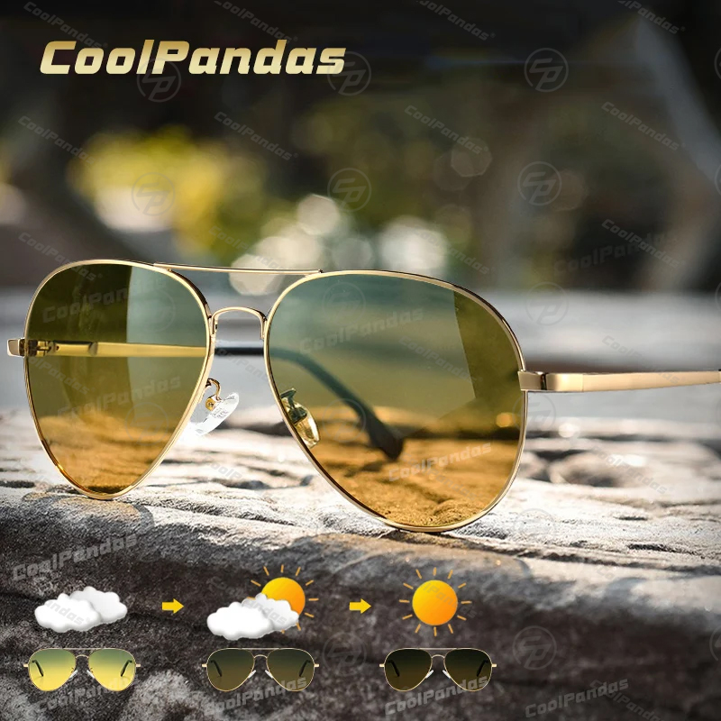 Sunglasses Aviator Polarized - Okulary przeciwsłoneczne fotochromowe męskie polaryzacyjne lotnicze