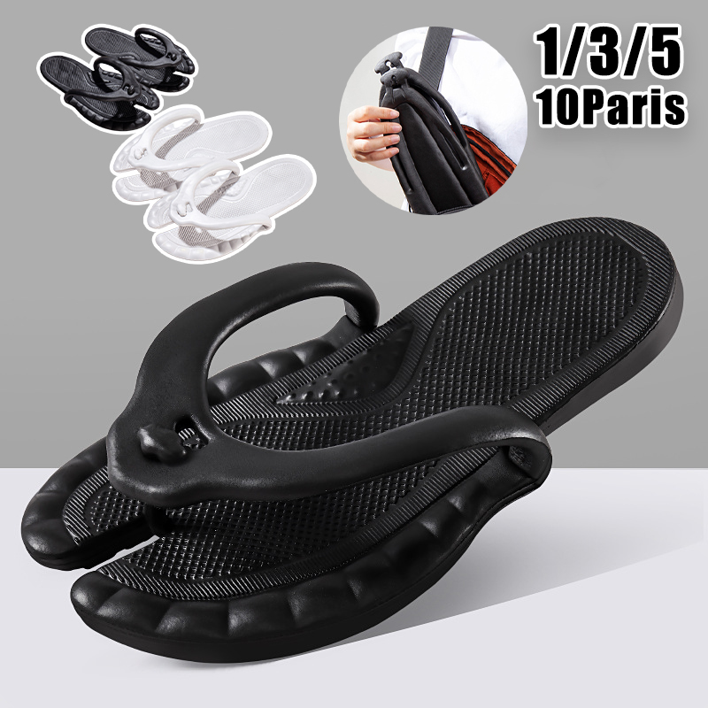 Flip Flop Leather Men - Kompaktowe kapcie podróżne Kobiety Mężczyźni Składane