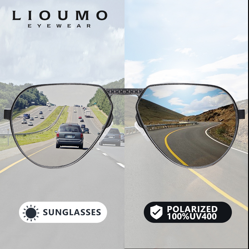 Sunglasses Aviator Polarized - Okulary przeciwsłoneczne LIOUMO z aluminiowo-magnezową ramką,