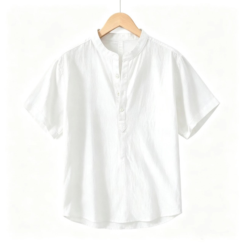 Letnie męskie koszulki z krótk – Linen Shirt Breathable recenzja i cena