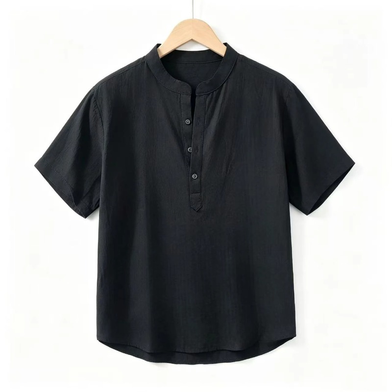 Letnie męskie koszulki z krótk – Linen Shirt Breathable recenzja i cena