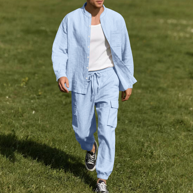 Męski lniany, oddychający dwuc – Linen Shirt Breathable recenzja i cena