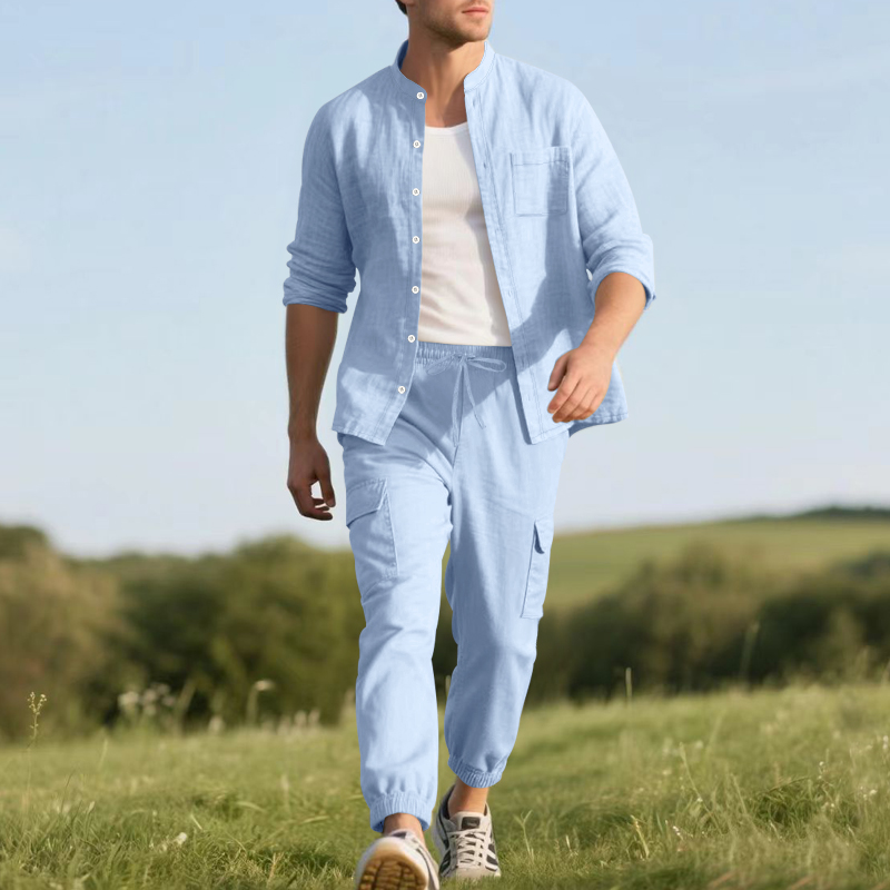 Męski lniany, oddychający dwuc – Linen Shirt Breathable recenzja i cena