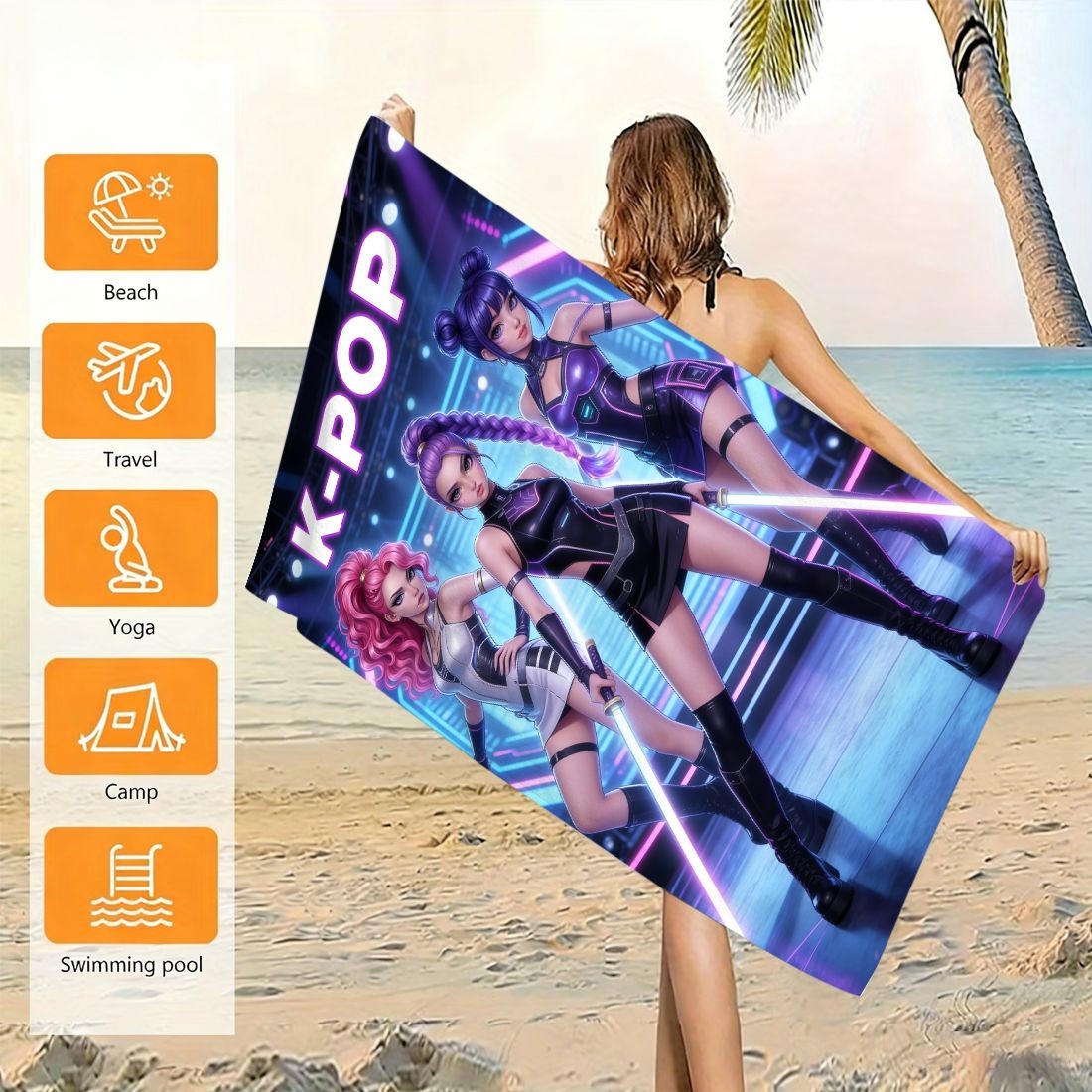 Ręcznik plażowy z nadrukiem K- – Beach Towel Large recenzja i cena
