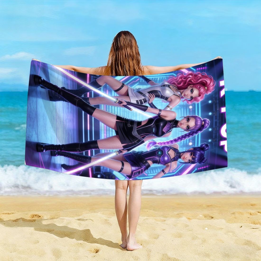 Ręcznik plażowy z nadrukiem K- – Beach Towel Large recenzja i cena