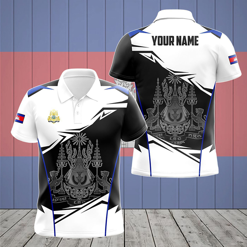 Koszulka polo z grafiką flagi  – Shirt Camp Collar recenzja i cena