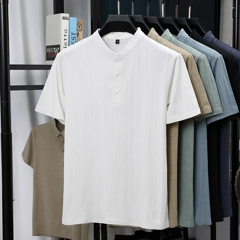 Męskie koszule z krótkim rękaw – Linen Shirt Breathable recenzja i cena