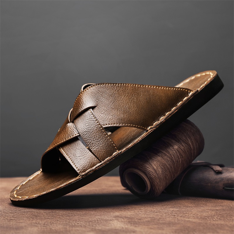 Modne męskie klapki z prawdziw – Flip Flop Leather Men recenzja i cena