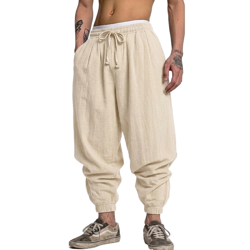 Koreańskie lniano-bawełniane s – Short Linen Drawstring recenzja i cena