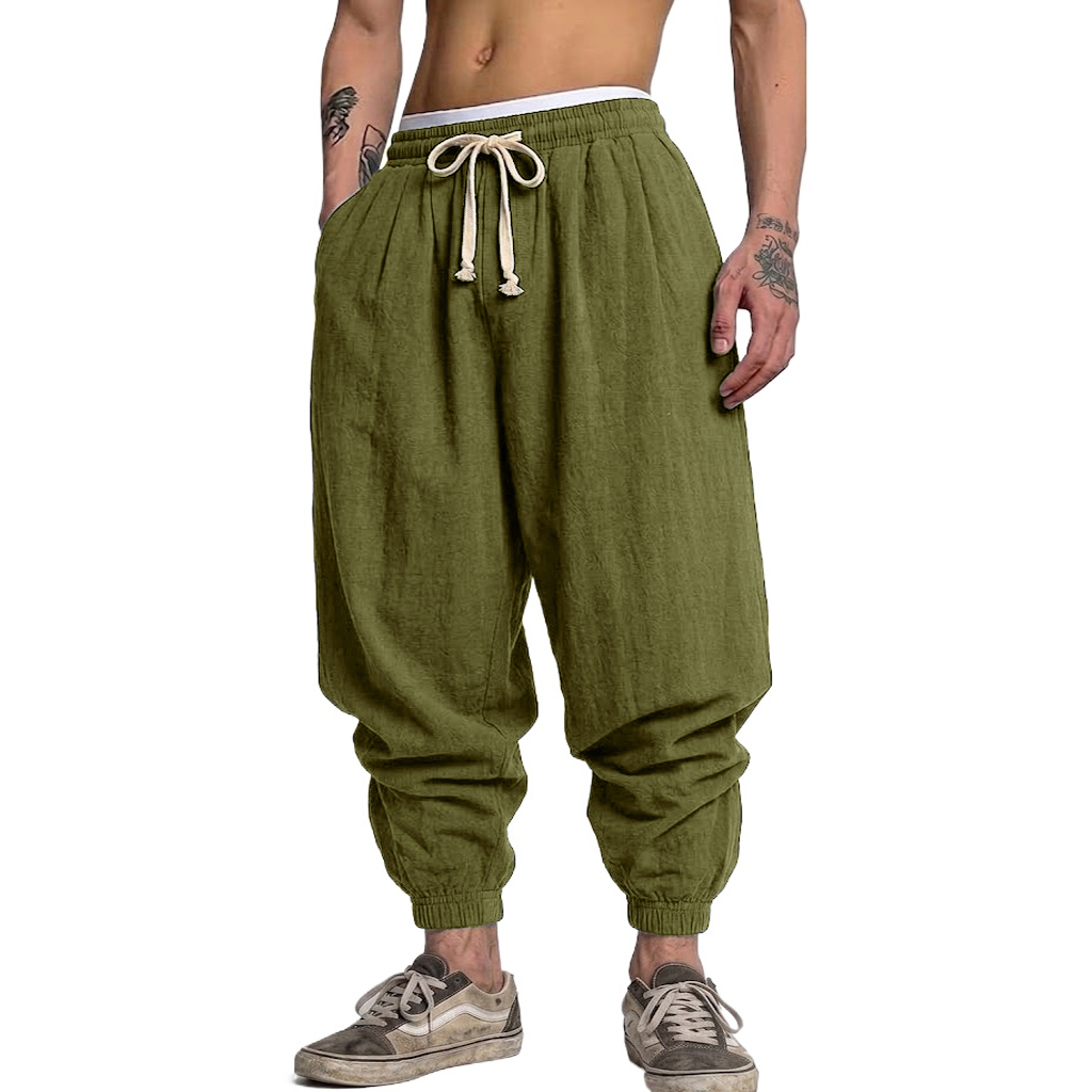 Koreańskie lniano-bawełniane s – Short Linen Drawstring recenzja i cena