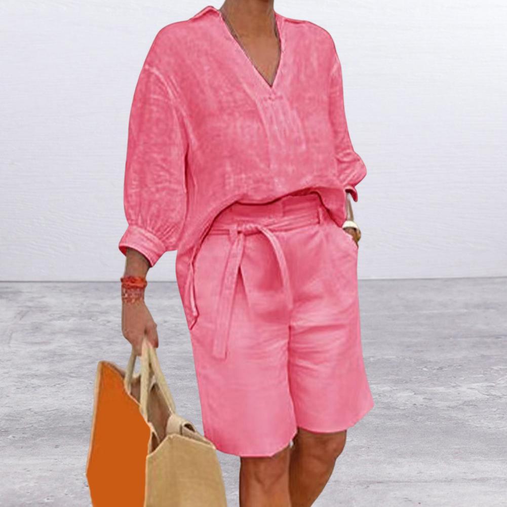 Damski dwuczęściowy zestaw z b – Linen Shirt Breathable recenzja i cena