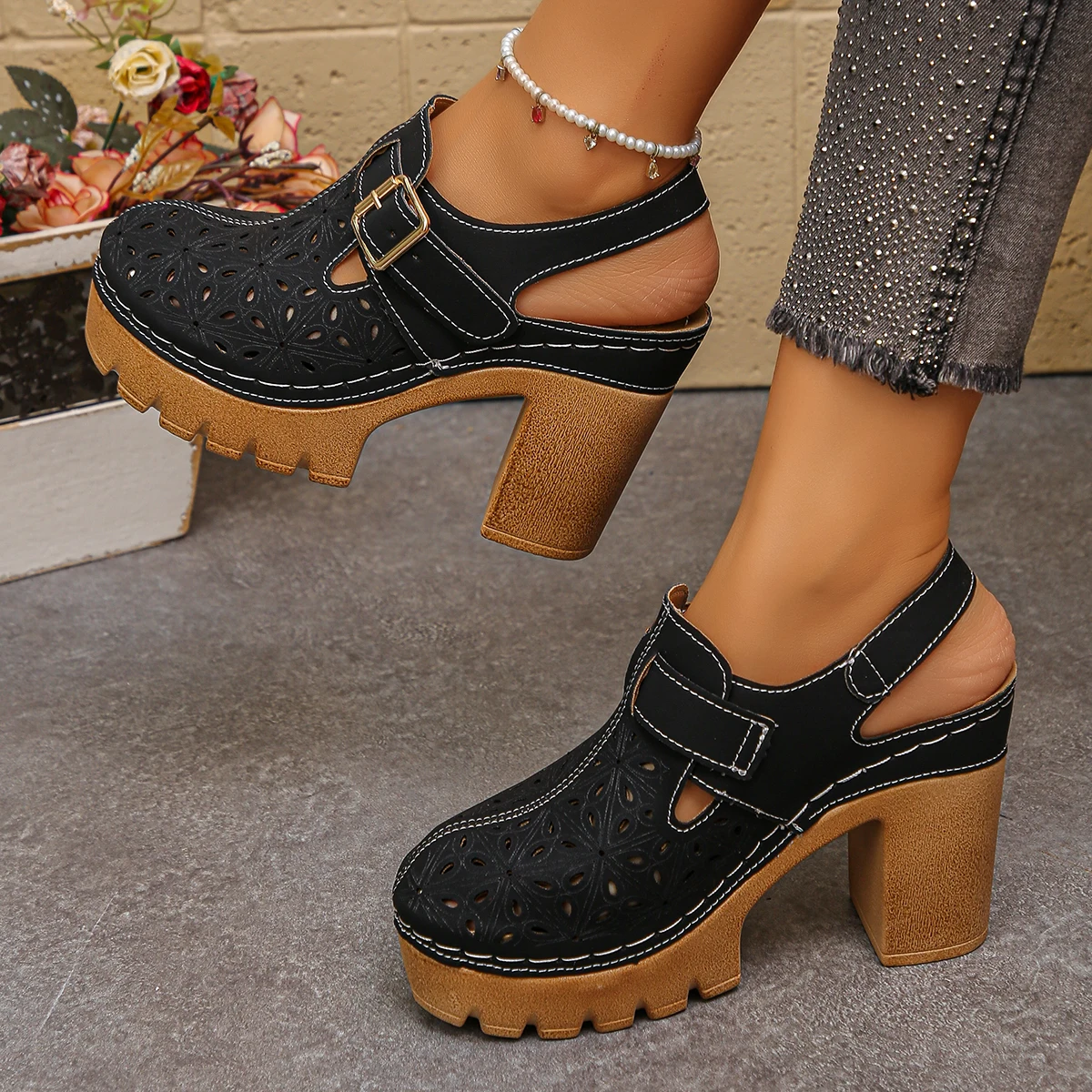 Sandały damskie na grubym obca – Casual Sandal Leather recenzja i cena