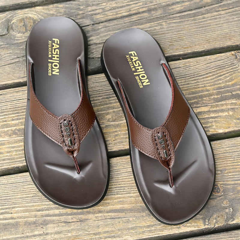 Wyprzedaż Męskie Klapki Wysoki – Flip Flop Leather Men recenzja i cena